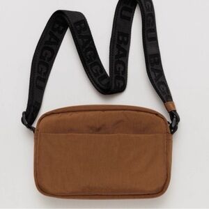 Brown Crossbody Bag with Black Strap - Men's Shoulder Pouch